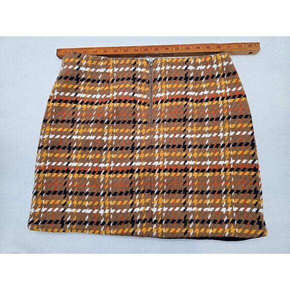 Skies Are Blue Womens Houndstooth Patterned Wool Blend Mini Skirt L academia - Picture 4 of 7